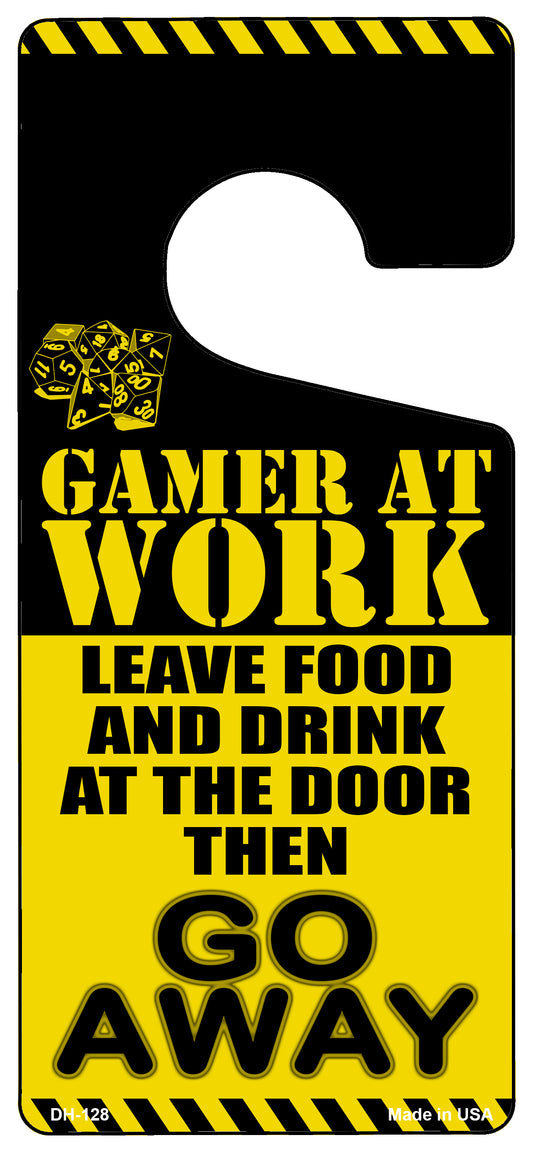 Gamer At Work Go Away Dice Novelty Metal Door Hanger