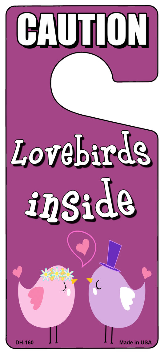 Lovebirds inside Novelty Metal Door Hanger DH-160