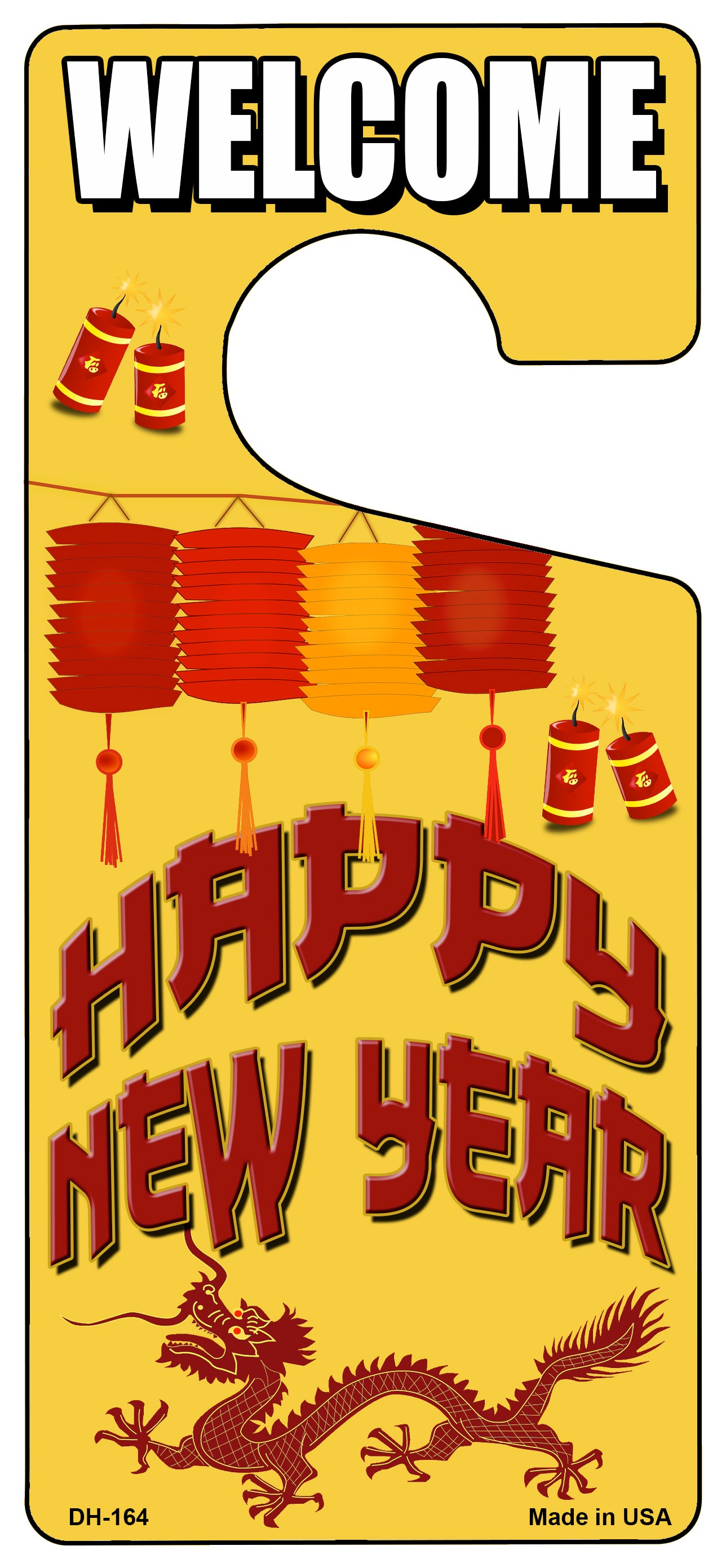Happy New Year Novelty Metal Door Hanger DH-164