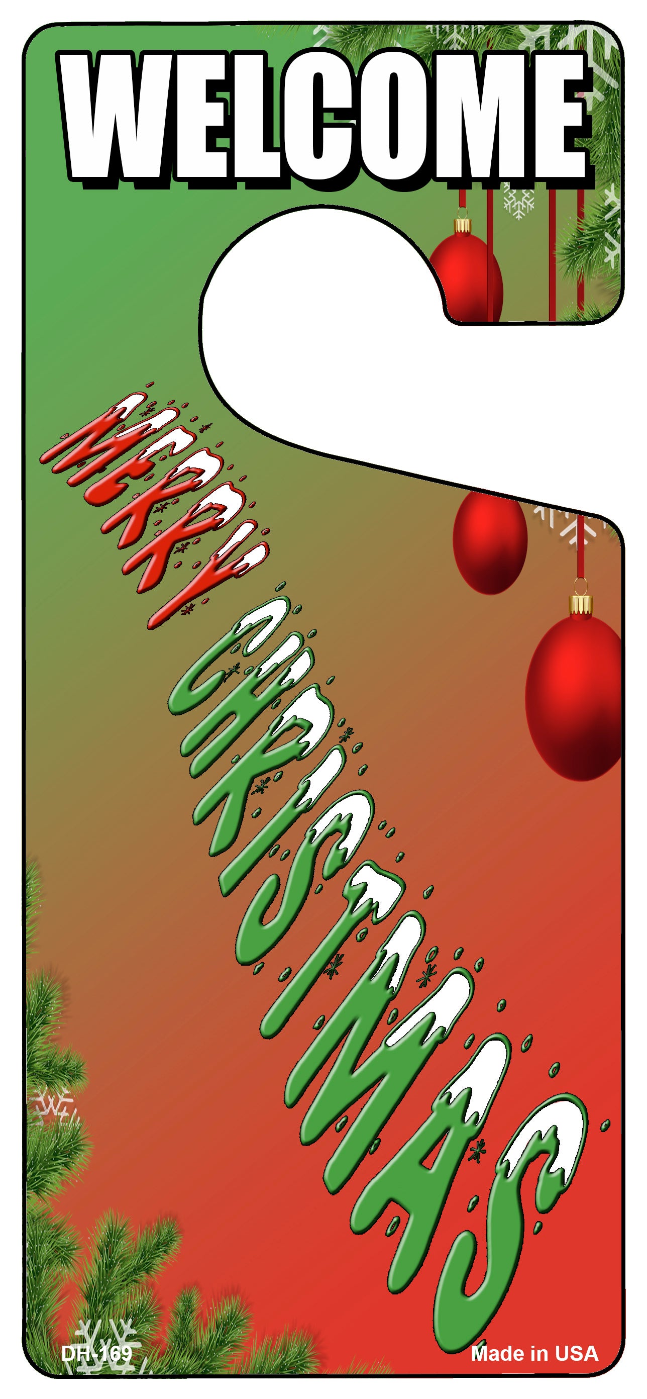 Merry Christmas Novelty Metal Door Hanger