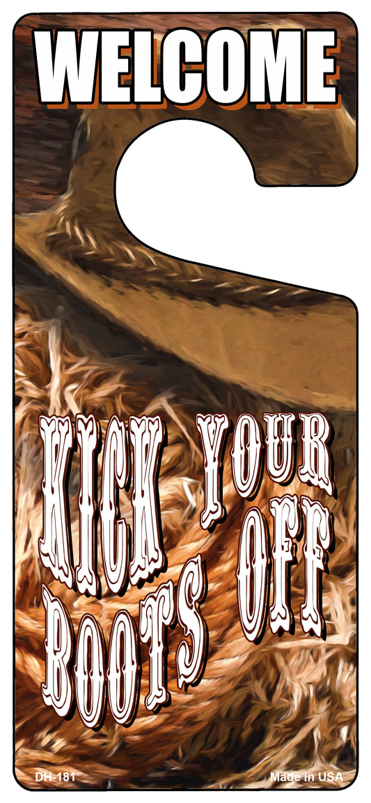 Kick Your Boots Off Novelty Metal Door Hanger DH-181