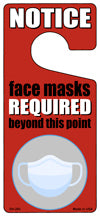 Face Masks Required White  Novelty Metal Door Hanger DH-252