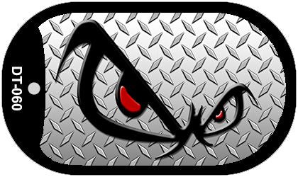 No Fear Eyes Diamond Novelty Metal Dog Tag Necklace DT-060