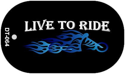 Live to Ride Novelty Metal Dog Tag Necklace DT-064