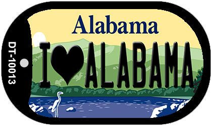 I Love Alabama Novelty Metal Dog Tag Necklace DT-10013