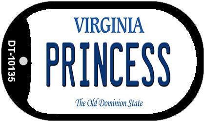 Princess Virginia Novelty Metal Dog Tag Necklace DT-10135