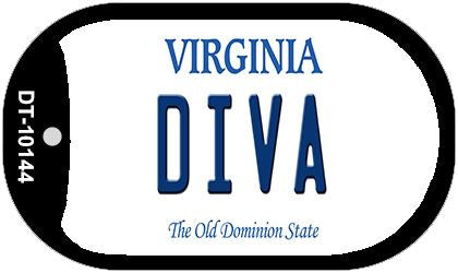 Diva Virginia Novelty Metal Dog Tag Necklace DT-10144