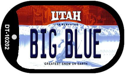 Big Blue Utah Novelty Metal Dog Tag Necklace DT-10202