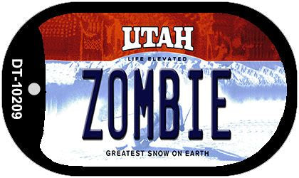 Zombie Utah Novelty Metal Dog Tag Necklace DT-10209