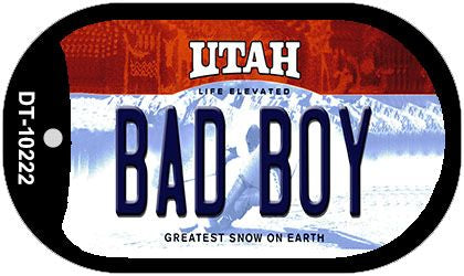 Bad Boy Utah Novelty Metal Dog Tag Necklace DT-10222