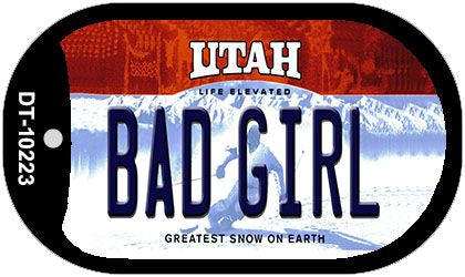 Bad Girl Utah Novelty Metal Dog Tag Necklace DT-10223