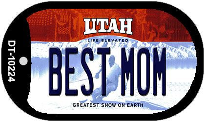 Best Mom Utah Novelty Metal Dog Tag Necklace DT-10224