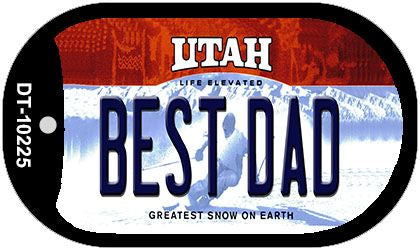 Best Dad Utah Novelty Metal Dog Tag Necklace DT-10225
