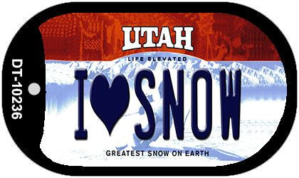 I Love Snow Utah Novelty Metal Dog Tag Necklace DT-10236