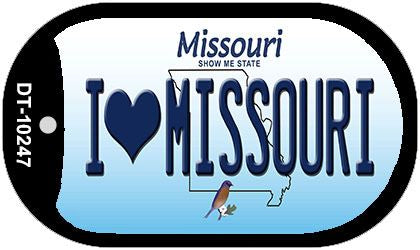 I Love Missouri Novelty Metal Dog Tag Necklace DT-10247