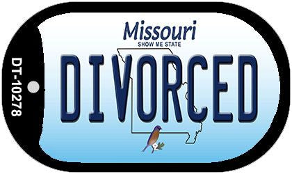 Divorced Missouri Novelty Metal Dog Tag Necklace DT-10278