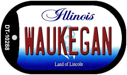Waukegan Illinois Novelty Metal Dog Tag Necklace DT-10288