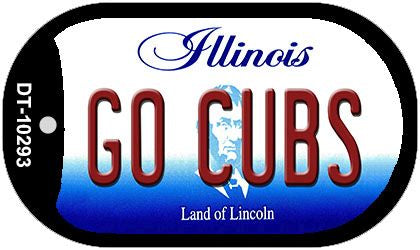 Go Cubs Illinois Novelty Metal Dog Tag Necklace DT-10293
