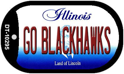 Go Blackhawks Illinois Novelty Metal Dog Tag Necklace DT-10295