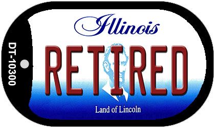 Retired Illinois Novelty Metal Dog Tag Necklace DT-10300