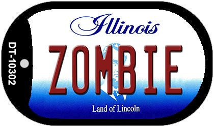 Zombie Illinois Novelty Metal Dog Tag Necklace DT-10302