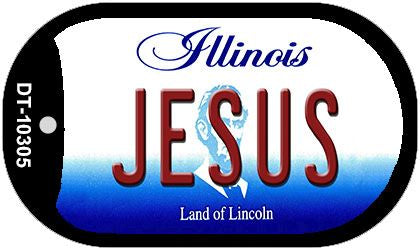 Jesus Illinois Novelty Metal Dog Tag Necklace DT-10305