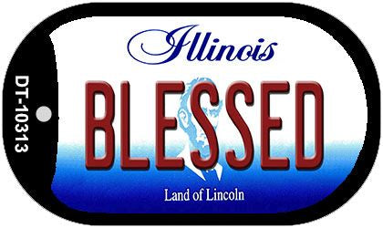 Blessed Illinois Novelty Metal Dog Tag Necklace DT-10313