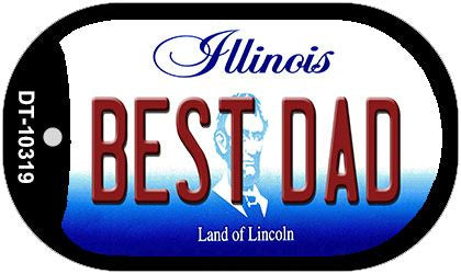 Best Dad Illinois Novelty Metal Dog Tag Necklace DT-10319