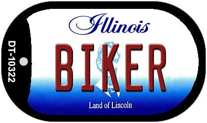 Biker Illinois Novelty Metal Dog Tag Necklace DT-10322