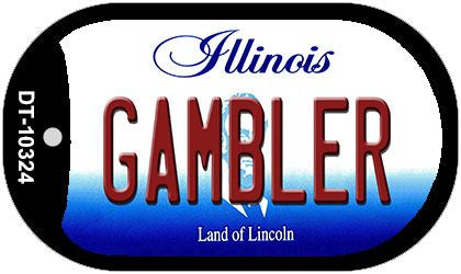 Gambler Illinois Novelty Metal Dog Tag Necklace DT-10324