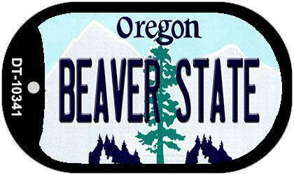 Beaver State Oregon Novelty Metal Dog Tag Necklace DT-10341