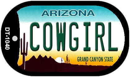 Cowgirl Arizona Novelty Metal Dog Tag Necklace DT-1040