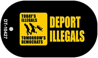 Deport Illegals Novelty Metal Dog Tag Necklace DT-10427