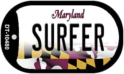 Surfer Maryland Novelty Metal Dog Tag Necklace DT-10480