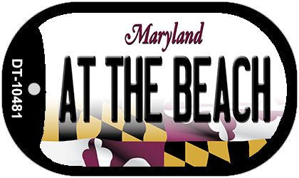 At The Beach Maryland Novelty Metal Dog Tag Necklace DT-10481