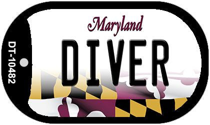 Diver Maryland Novelty Metal Dog Tag Necklace DT-10482