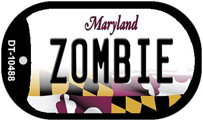 Zombie Maryland Novelty Metal Dog Tag Necklace DT-10488