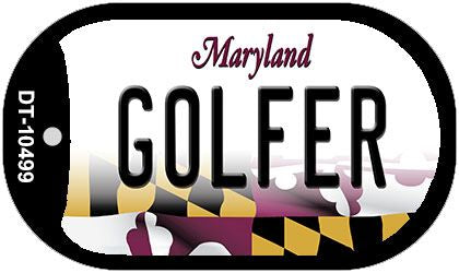 Golfer Maryland Novelty Metal Dog Tag Necklace DT-10499