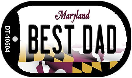 Best Dad Maryland Novelty Metal Dog Tag Necklace DT-10504