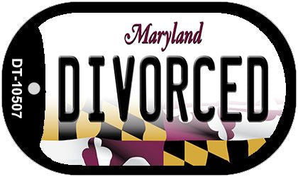 Divorced Maryland Novelty Metal Dog Tag Necklace DT-10507