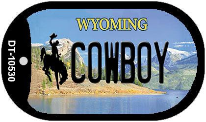 Cowboy Wyoming Novelty Metal Dog Tag Necklace DT-10530