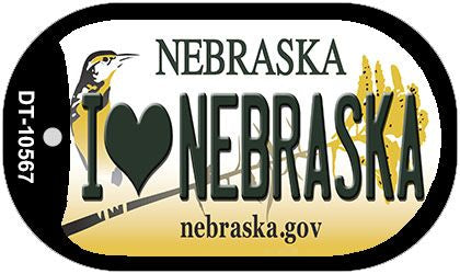 I Love Nebraska Novelty Metal Dog Tag Necklace DT-10567