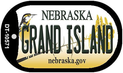 Grand Island Nebraska Novelty Metal Dog Tag Necklace DT-10571