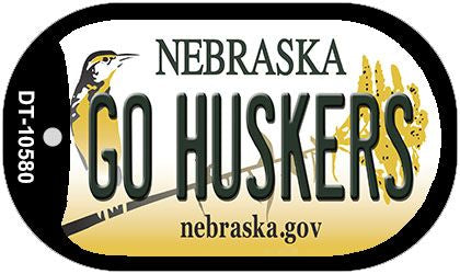 Go Huskers Nebraska Novelty Metal Dog Tag Necklace DT-10580