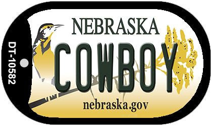 Cowboy Nebraska Novelty Metal Dog Tag Necklace DT-10582