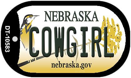 Cowgirl Nebraska Novelty Metal Dog Tag Necklace DT-10583