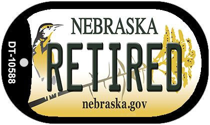 Retired Nebraska Novelty Metal Dog Tag Necklace DT-10588