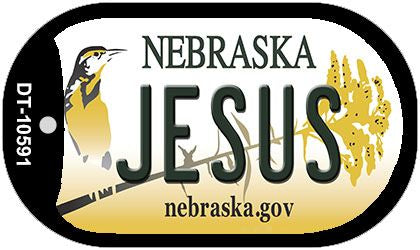 Jesus Nebraska Novelty Metal Dog Tag Necklace DT-10591