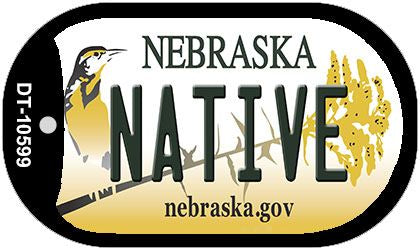 Native Nebraska Novelty Metal Dog Tag Necklace DT-10599