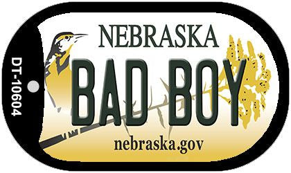 Bad Boy Nebraska Novelty Metal Dog Tag Necklace DT-10604